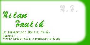 milan haulik business card